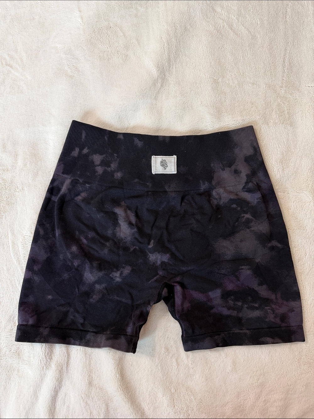 Darc Sport Black Tie-Dye High-Waist Bike Shorts